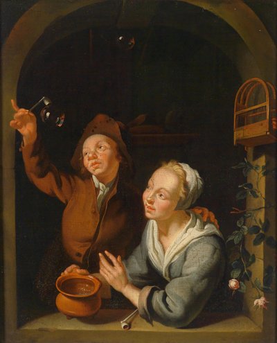 Un jeune couple faisant des bulles de savon - Louis de Moni  